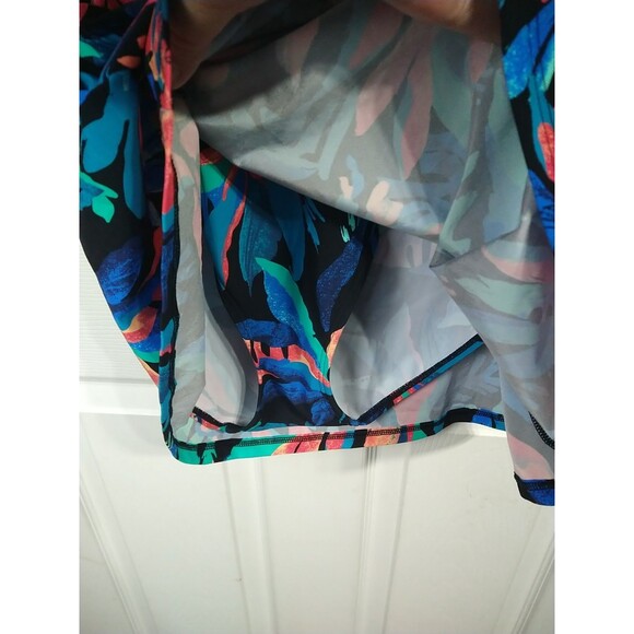 L.L. Bean Woman 10 Swimsuit Dress One Piece Tropical Halter Adjustable Strap Bra - Picture 6 of 10